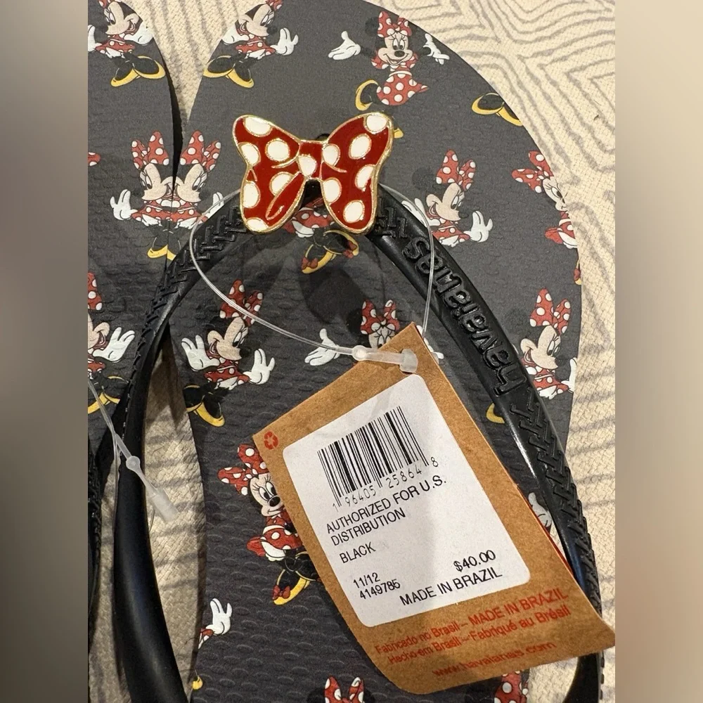 Havaianas Black and Red Minnie Mouse Flip Flops